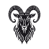 Stylized Ram's Head Wall Sticker - Decords