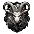 Zodiac Goat Wall Decal in Gothic Pop Surrealism Style - Decords