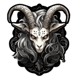 Zodiac Goat Wall Decal in Gothic Pop Surrealism Style - Decords