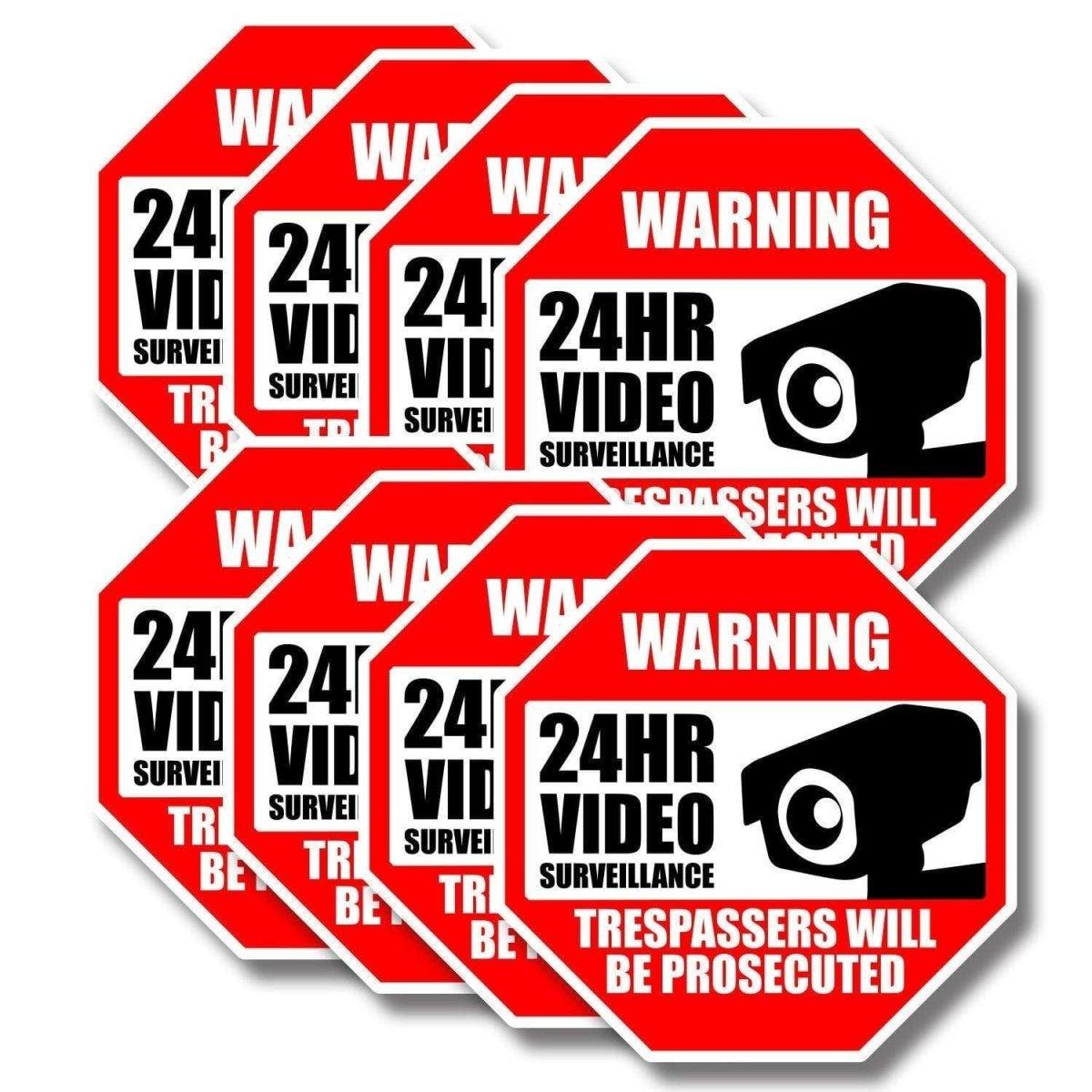 10x Ultimate Security Alert System - Surveillance Warning Sign Pack - Decords