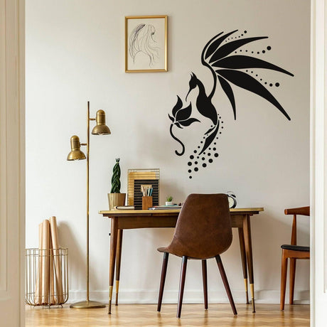 Adorable Hummingbird Designed Wall Decal - Decorative Wall Art Sticker - Decords