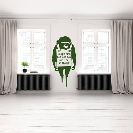 Banksy Inspired Vinyl Decal - Urban Artistry Monkey Wall Art Sticker - Decords