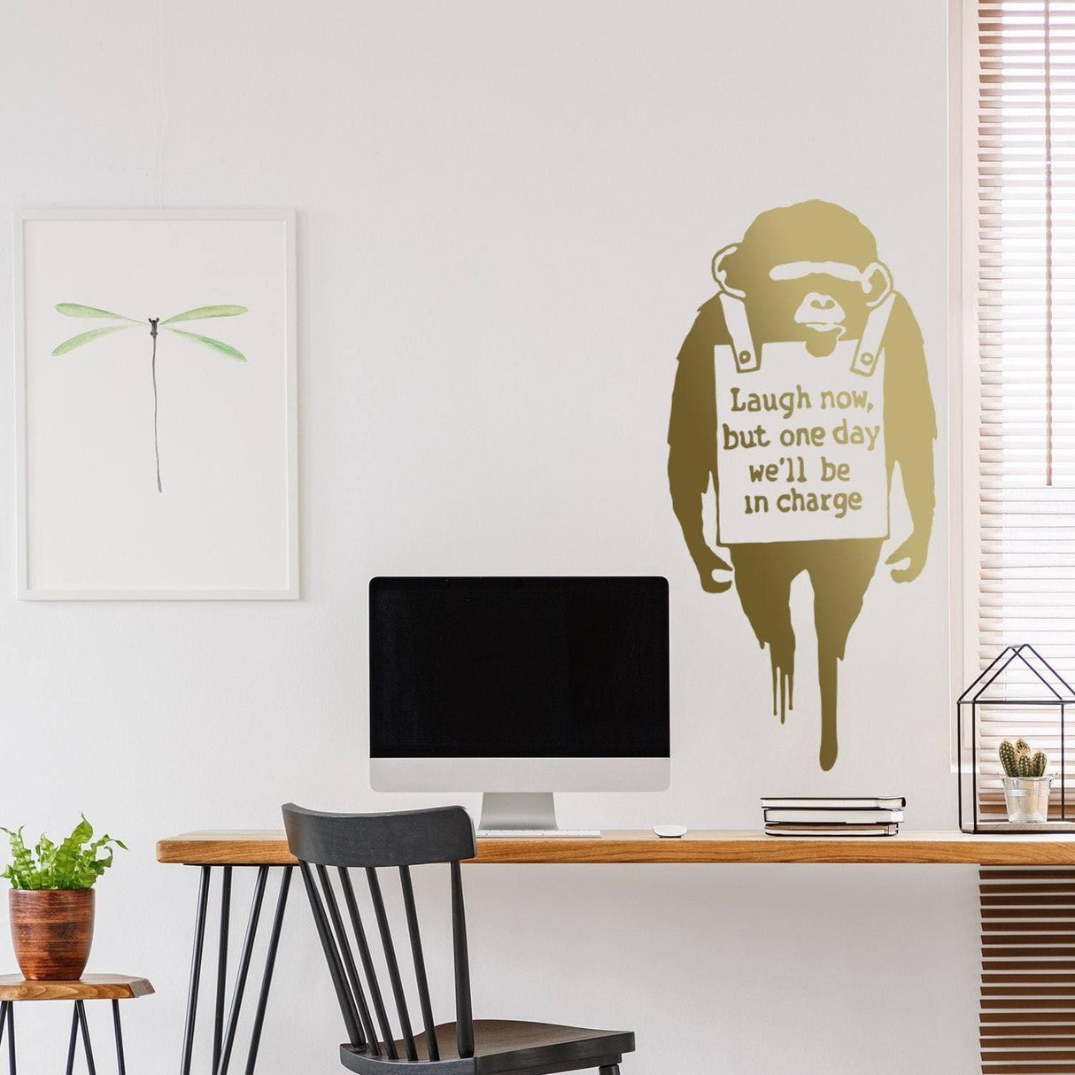 Banksy Inspired Vinyl Decal - Urban Artistry Monkey Wall Art Sticker - Decords