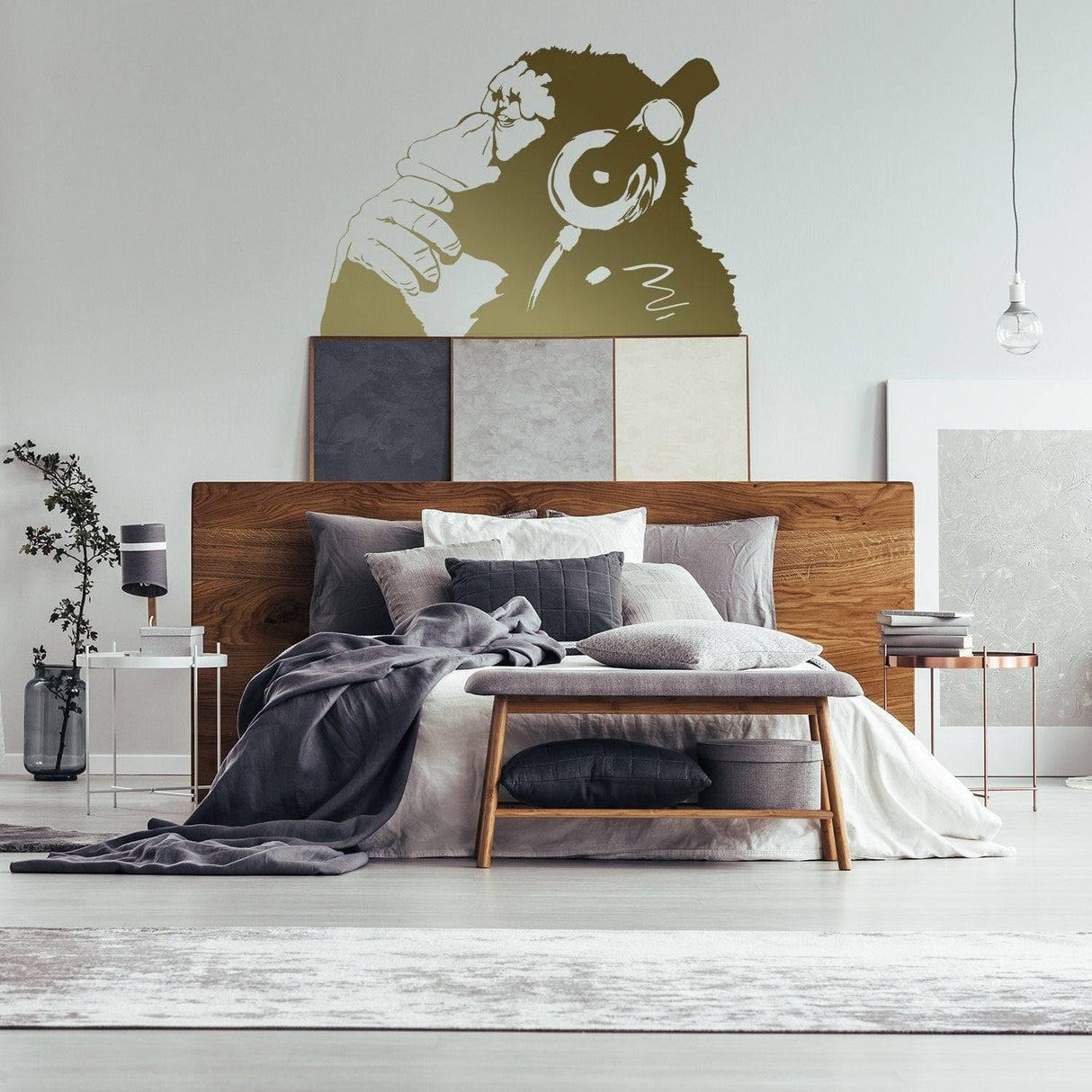 Contemplative Primate Wall Art Sticker, Vinyl Peel & Stick Room Mural Feature - Decords