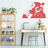 Contemplative Primate Wall Art Sticker, Vinyl Peel & Stick Room Mural Feature - Decords