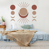 Bohemian Crescent & Moon Phases - Elegant Vinyl Wall Art Sticker Decal - Decords