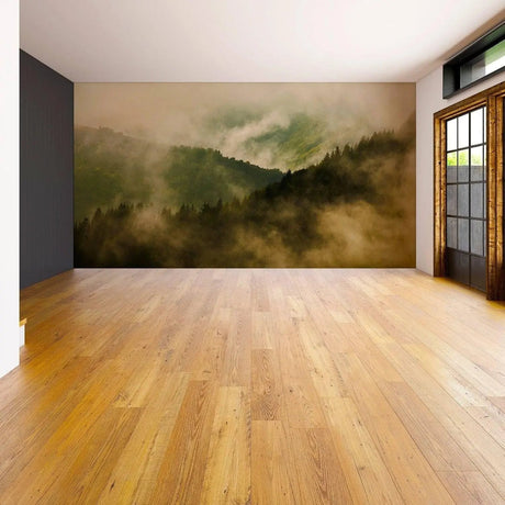 Misty Pine Hill Dreamscape Wall Covering - Elegant Landscape Wallpaper - Decords