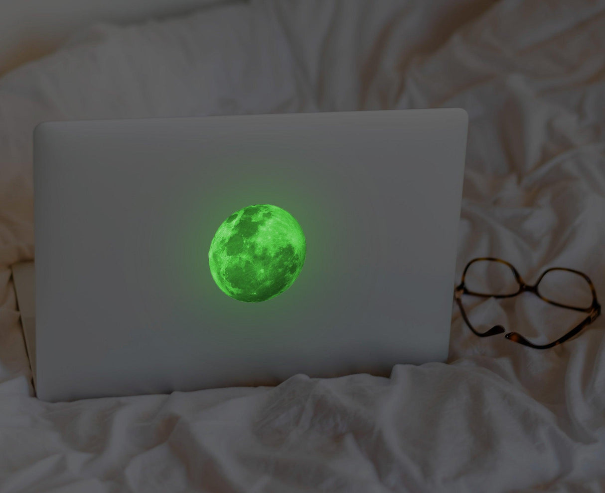 Lunar Luminescence Laptop Decal Sticker, Moon Light Glow Decal for Laptop Accents - Decords