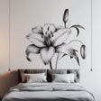 Classic Black and White Lily Bloom Wall Sticker - Elegant Floral Bedroom Wall Decal Decor - Decords