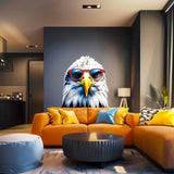 Wise Bald Eagle with Glasses Wall Decal - Vibrant Watercolor Bird Sticker - Decords