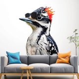 Downy Woodpecker Bird in Glasses Wall Sticker Decals - Unique Room Decor for Nature Lovers - Decords