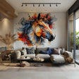 Watercolor Horse Head Wall Sticker Decal - Vibrant Artistic Animal Decor - Decords