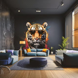 Graffiti Tiger Wall Sticker with Sunglasses | Bold and Vibrant Animal Art Decal | Modern Urban Home Decor | Predator Living Room Wall Art - Decords