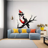 Downy Woodpecker Bird in Glasses Wall Sticker Decals - Perfect Room Decor for Nature Lovers - Decords