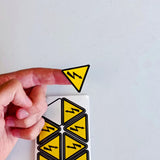 High Voltage Electrical Shock Hazard Stickers - Pack of 10 Yellow Triangle Warning Vinyl Decals - Decords