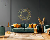 Elegant Circle Wall Sticker | Modern Lines Abstract Wall Art Decal | Luxury Circles Home Decor | Minimalist Living Room Wall Decoration - Decords