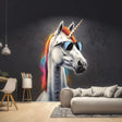 Graffiti Unicorn Wall Sticker - Photo realistic Unicorn with Sunglasses Decal - Decords