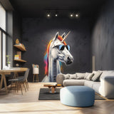 Graffiti Unicorn Wall Sticker - Photo realistic Unicorn with Sunglasses Decal - Decords