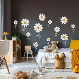 Daisy Flower Wall Decals | Removable Floral Wall Stickers for Nursery & Kids Room | Boho Flower Wall Art | Daisy-Themed Room Decor - Decords