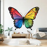 Large Rainbow Butterfly Wall Decal | Colorful Butterfly Sticker | Removable Wall Art for Kids Room, Nursery, or Living Room Decor - Decords