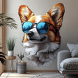 Cool Corgi with Sunglasses Wall Decal | Fun Dog Wall Art | Removable Pet Wall Sticker | Stylish Puppy Themed Room Decor for Kids Living Room - Decords