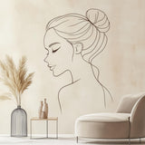 Minimalist Line Art Woman Wall Decal | Elegant Line Drawing Wall Sticker | Removable Modern Art for Living Room, Bedroom, Decor Teen Mural - Decords