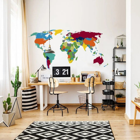 Global Adventure Wall Sticker - Planet Earth Geography Themed Vinyl Poster Decal - Decords