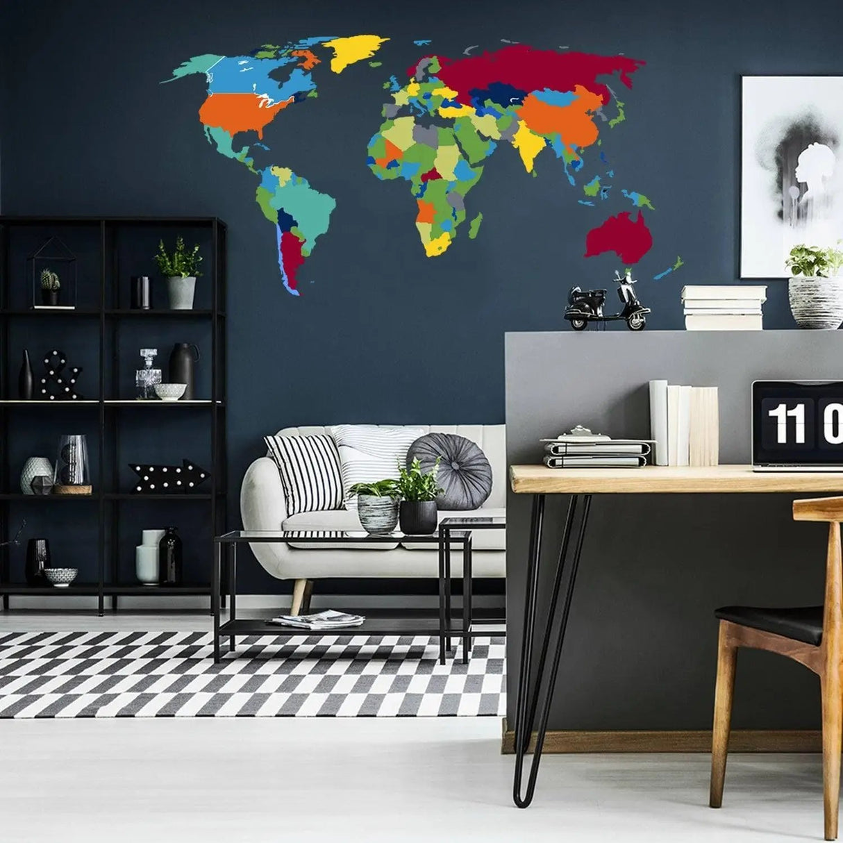 Global Adventure Wall Sticker - Planet Earth Geography Themed Vinyl Poster Decal - Decords