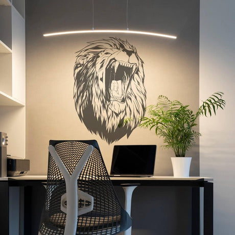 Lion King Wall Vinyl Sticker - Regal Jungle Animal, Majestic Decal - Decords