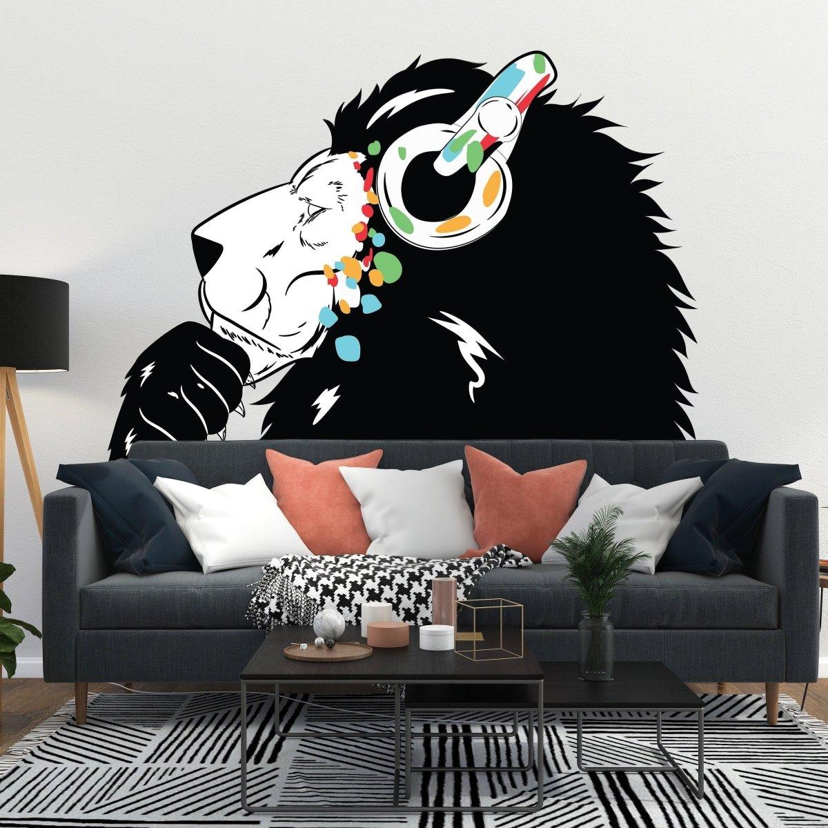 Lion Theme Wall Stickers, Groove Decals for Kids, Animal Escape Artwork - Decords