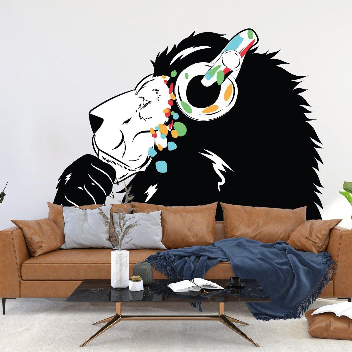 Lion Theme Wall Stickers, Groove Decals for Kids, Animal Escape Artwork - Decords