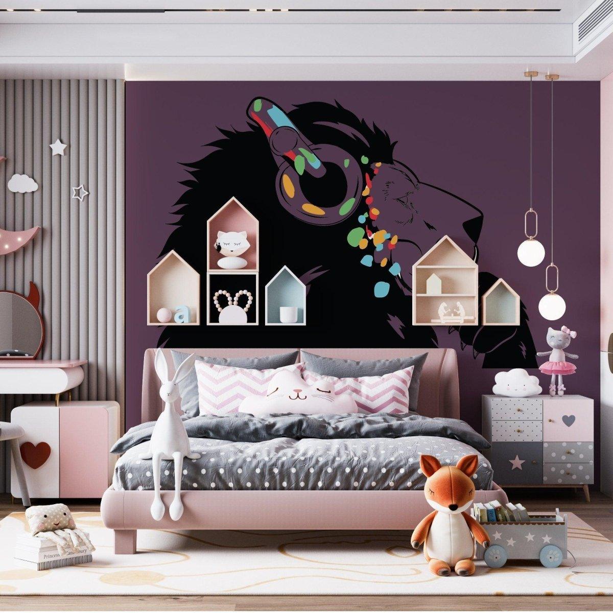 Lion Theme Wall Stickers, Groove Decals for Kids, Animal Escape Artwork - Decords