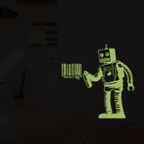 Luminescent Barcode Robot Glow In The Dark Wall Decal - Decords