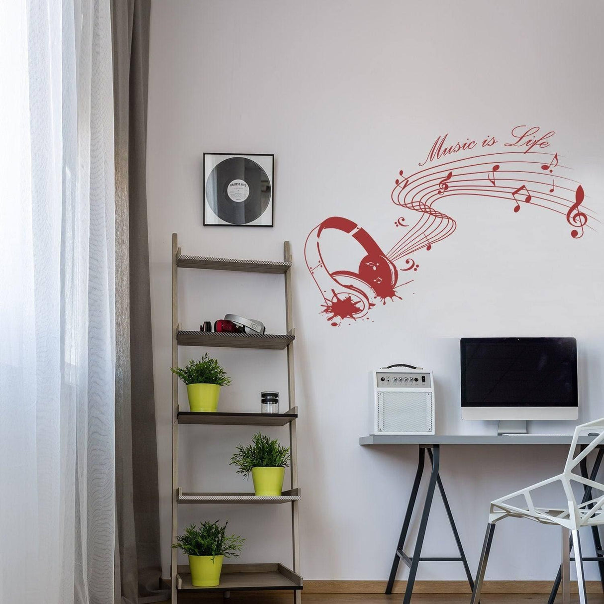 Wall Sticker, Harmony-Themed Music Decal - Vinyl, Easy Installation - Decords