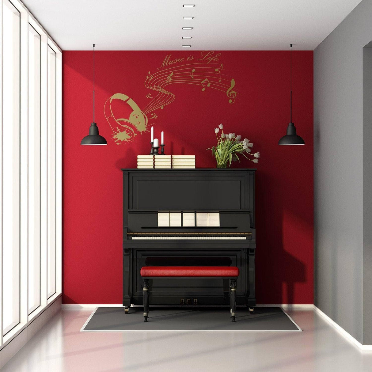 Wall Sticker, Harmony-Themed Music Decal - Vinyl, Easy Installation - Decords