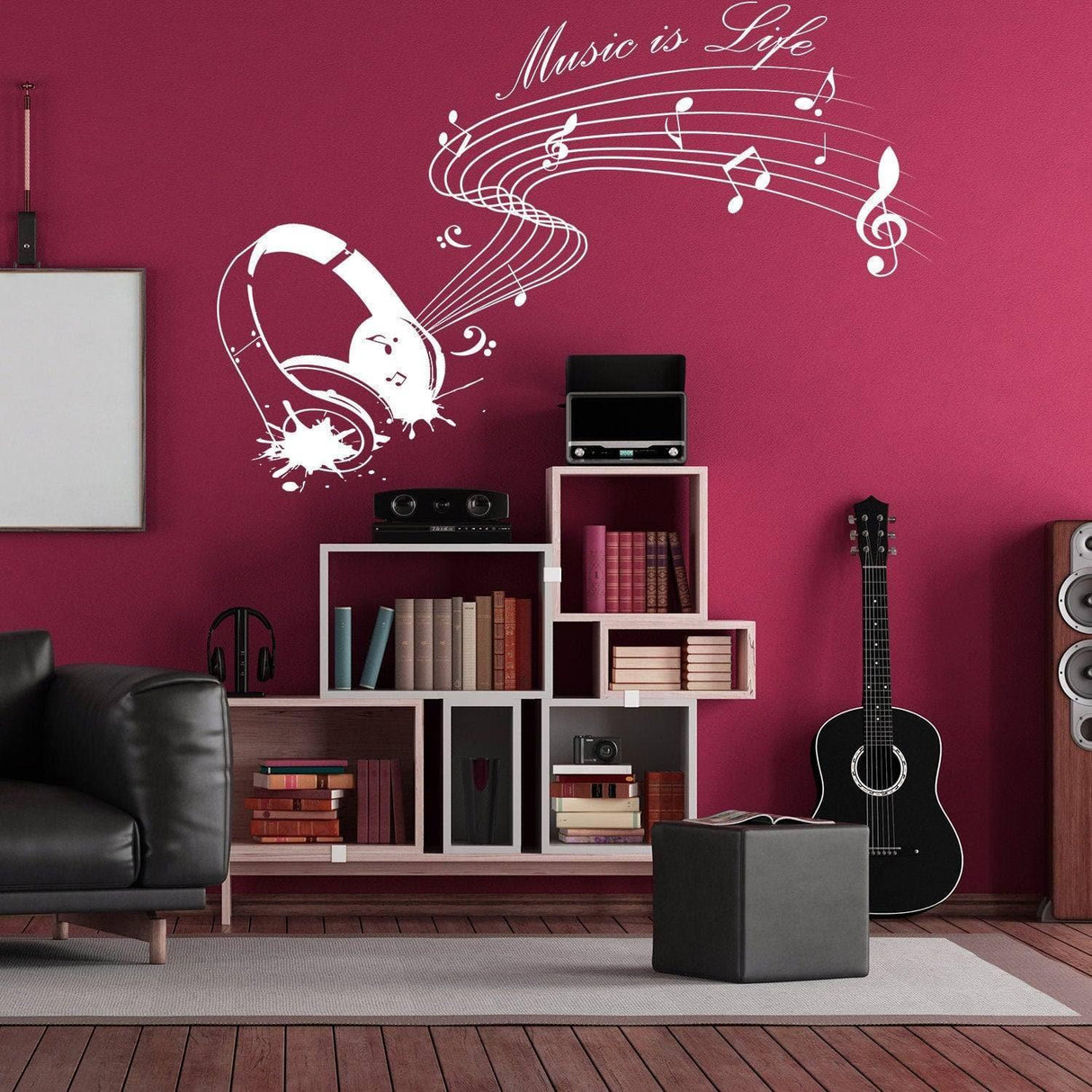 Wall Sticker, Harmony-Themed Music Decal - Vinyl, Easy Installation - Decords