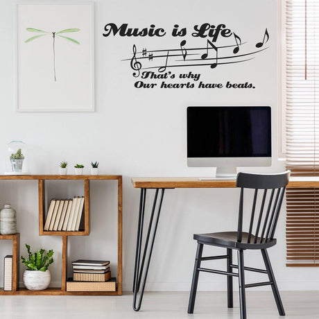 Vinyl Wall Decal with Musical Inspiration Design - Ideal for Wall Art - Decords