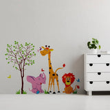 Safari Animal Wall Decal, Vinyl Sticker - Wild Adventures Themed Decoration - Decords