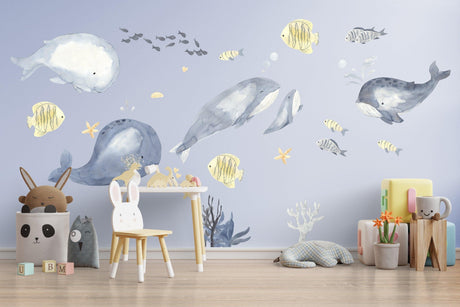 Undersea Themed Wall Decal Set - Ocean Wonders Wall Vinyl Stickers - Decords