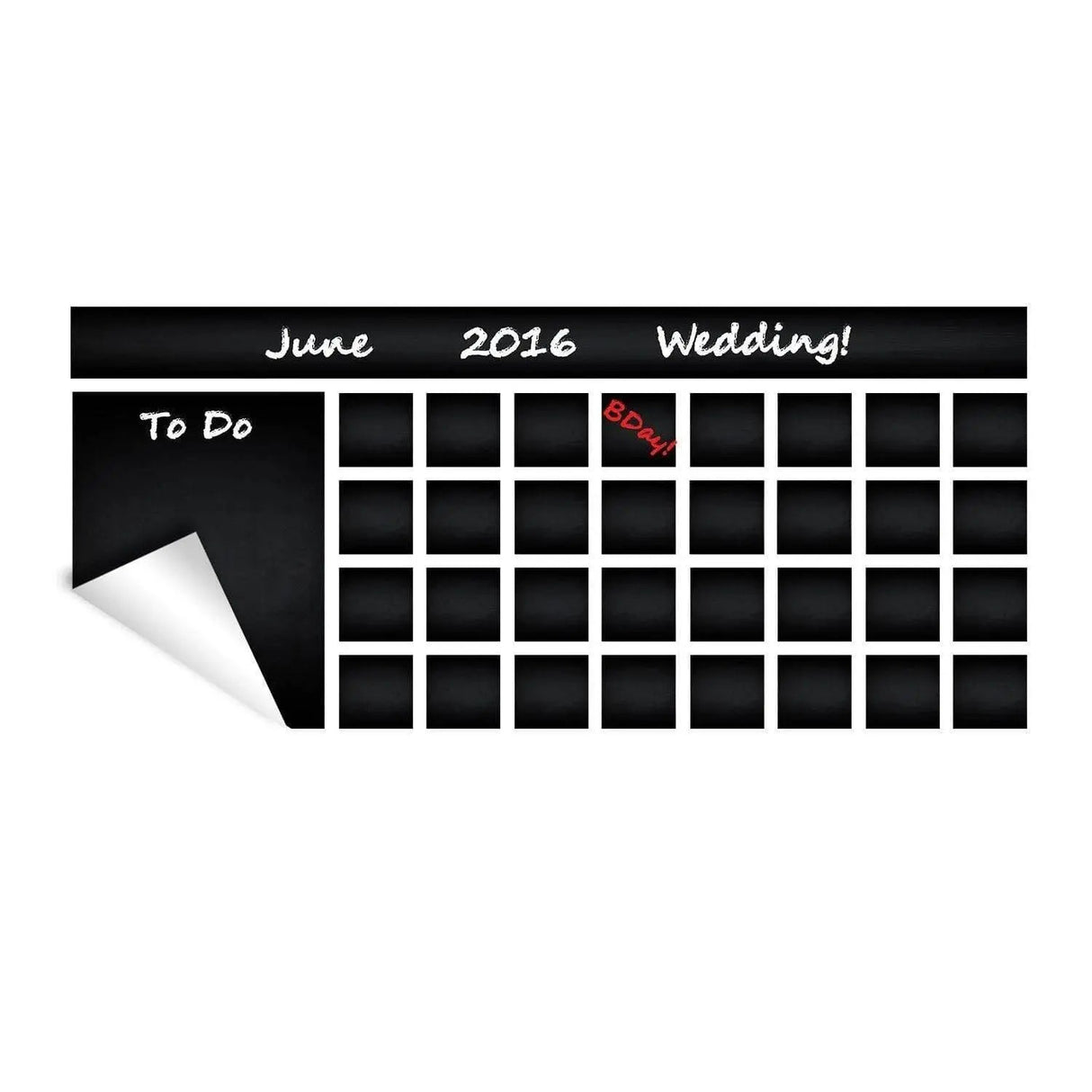 Adhesive Chalkboard Wall Decal - Large Monthly Planner for Home or Office Organization - Decords