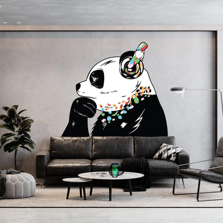 Expressive Panda Wall Decal: Vinyl Artistic Sticker for Wall Decoration - Decords