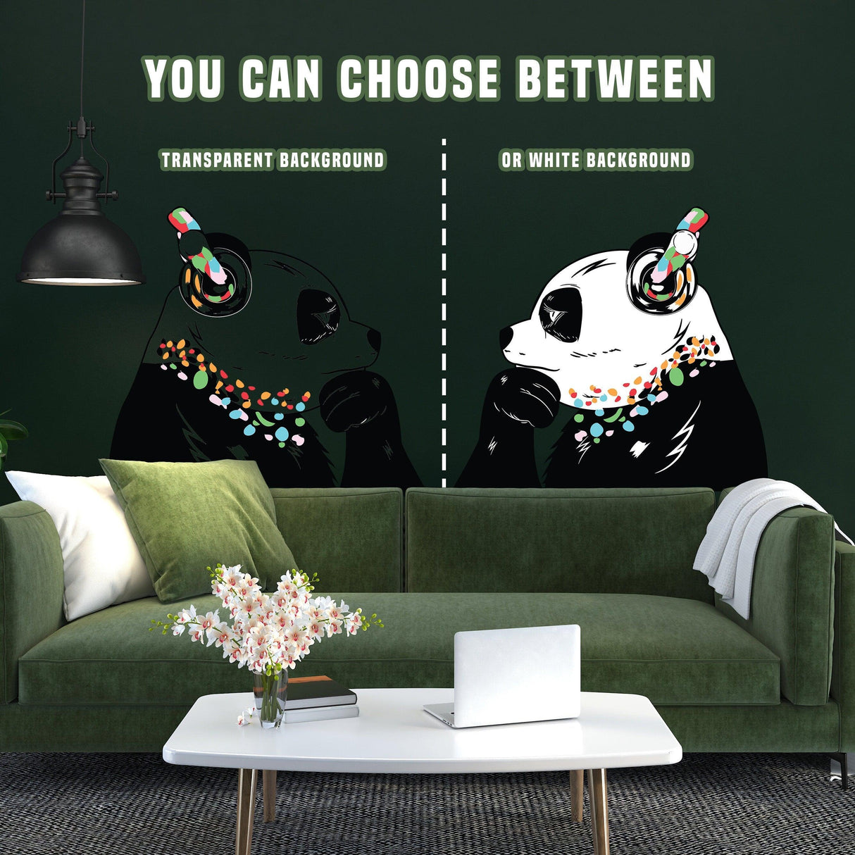 Expressive Panda Wall Decal: Vinyl Artistic Sticker for Wall Decoration - Decords