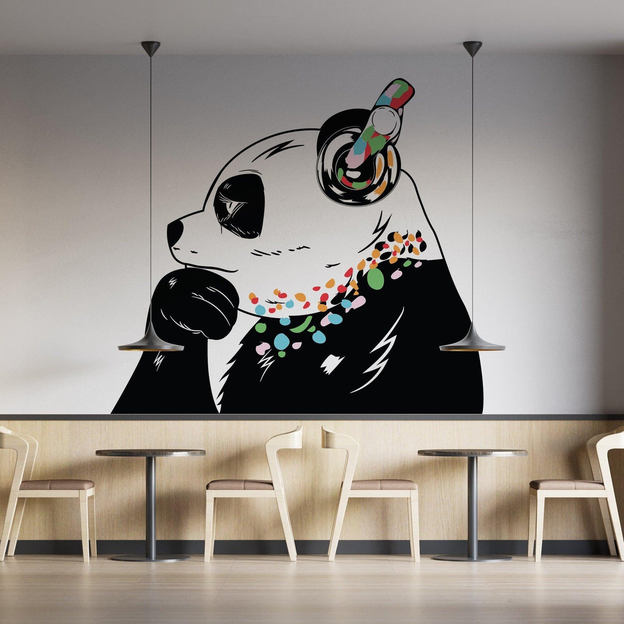 Expressive Panda Wall Decal: Vinyl Artistic Sticker for Wall Decoration - Decords