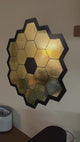 James Webb Weltraumteleskop Spiegel Wandaufkleber - Gold Chrom Vinyl Weltraum Aufkleber - Universum jwst Zimmer Dekor - Perfektes Astronomie Geek Geschenk