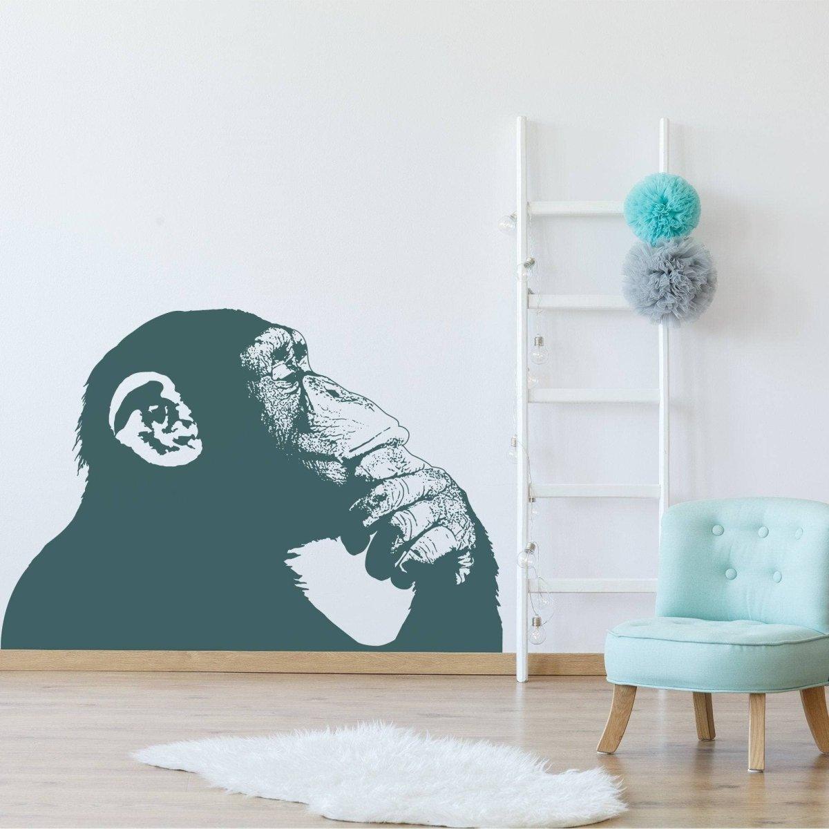 Primate Reflection Wall Sticker, Innovative Monkey Design Wall Vinyl Decal - Decords