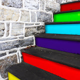 Rainbow Stair Riser Decals - Vibrant Steps Stickers for Stairs - Decords