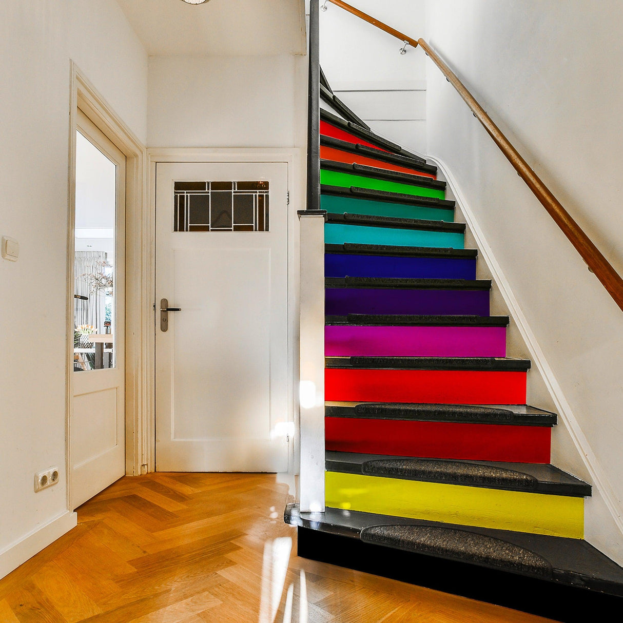 Rainbow Stair Riser Decals - Vibrant Steps Stickers for Stairs - Decords