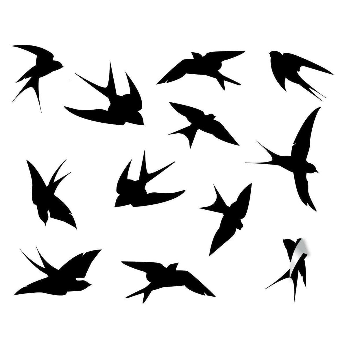 Stylish Bird Themed Wall Decal Sticker Set - Visual Aesthetic Design enhancement - Decords