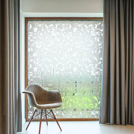 Stylish Privacy Glass Window Film - Decorative Static Cling Window Covering Film - Decords