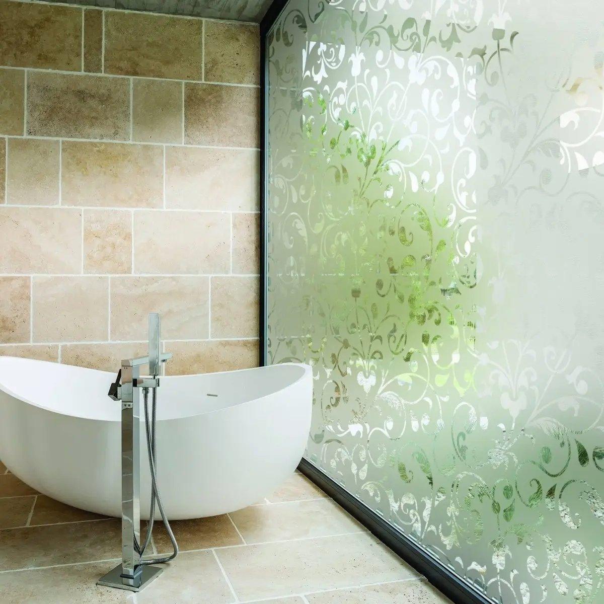 Stylish Privacy Glass Window Film - Decorative Static Cling Window Covering Film - Decords